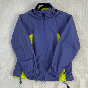 Columbia Convert Jacket Womens Med Purple Yellow Vintage Y2K Convertible Hooded